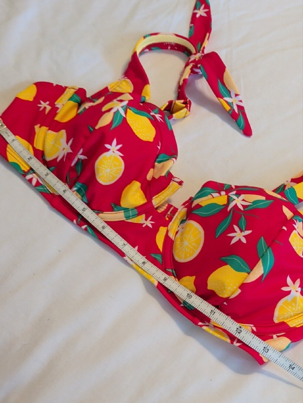 wild fable Yellow and Red Lemon Print Bikini Swim Top - Large 12-14 - Picture 7 of 8